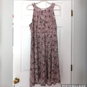 EUC Tommy Hilfiger pink and black floral patterned sleeveless dress